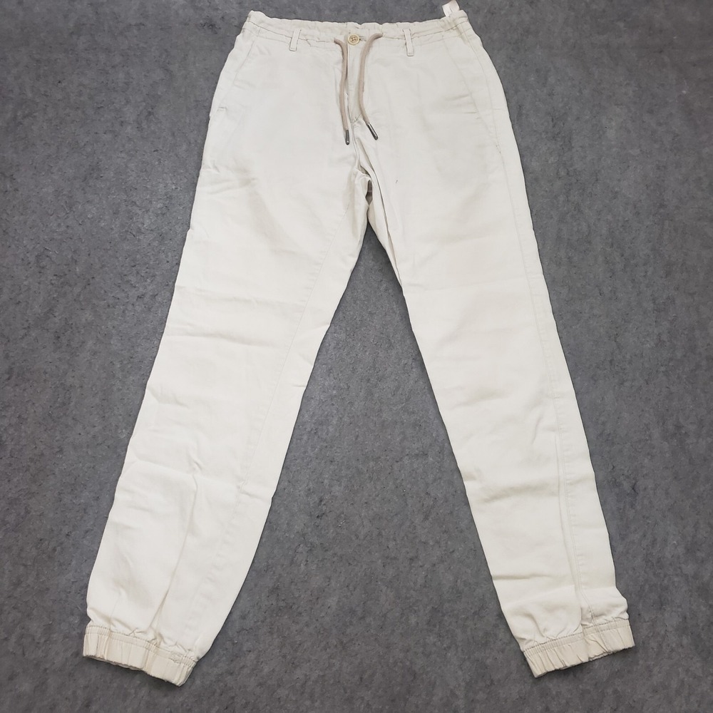 Massimo Dutti Pants Mens‎ 30 Beige Joggers Skinny Tapered Drawstring Adult 28x28